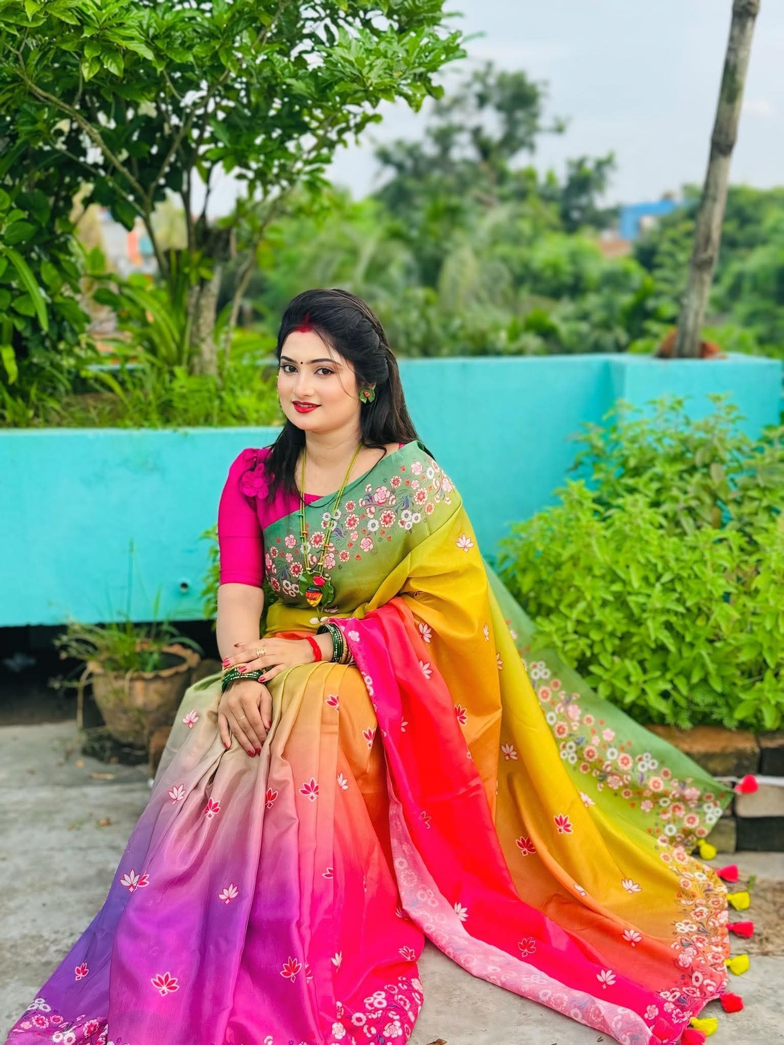Japani silk saree with blause - Image 3